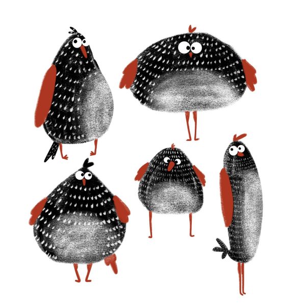 ilustracija na kokoši