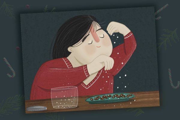 ilustrirana božićna čestitka