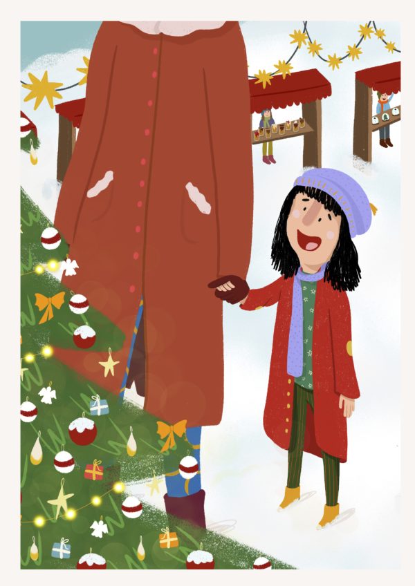 ilustrirana božićna čestitka